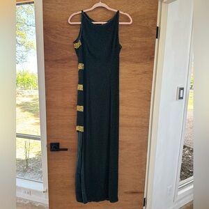 Mark & John by Gopal Forest Green Gown Leg Slit